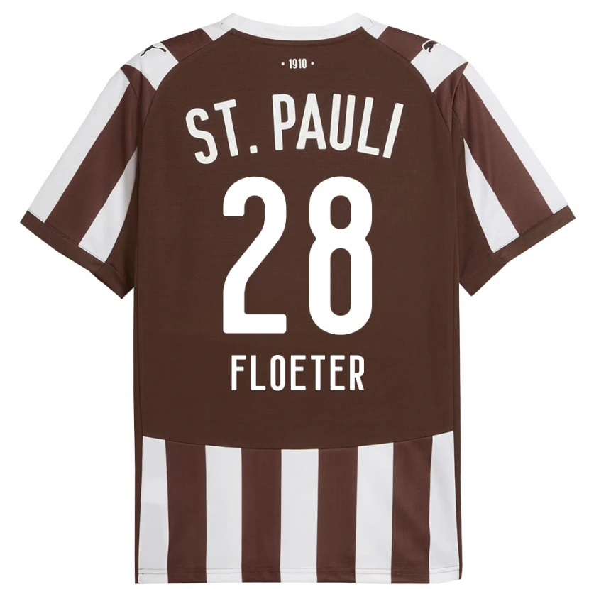 Danxen Homme Maillot Joline Floeter #28 Café Blanc Tenues Domicile 2025/26 T-Shirt