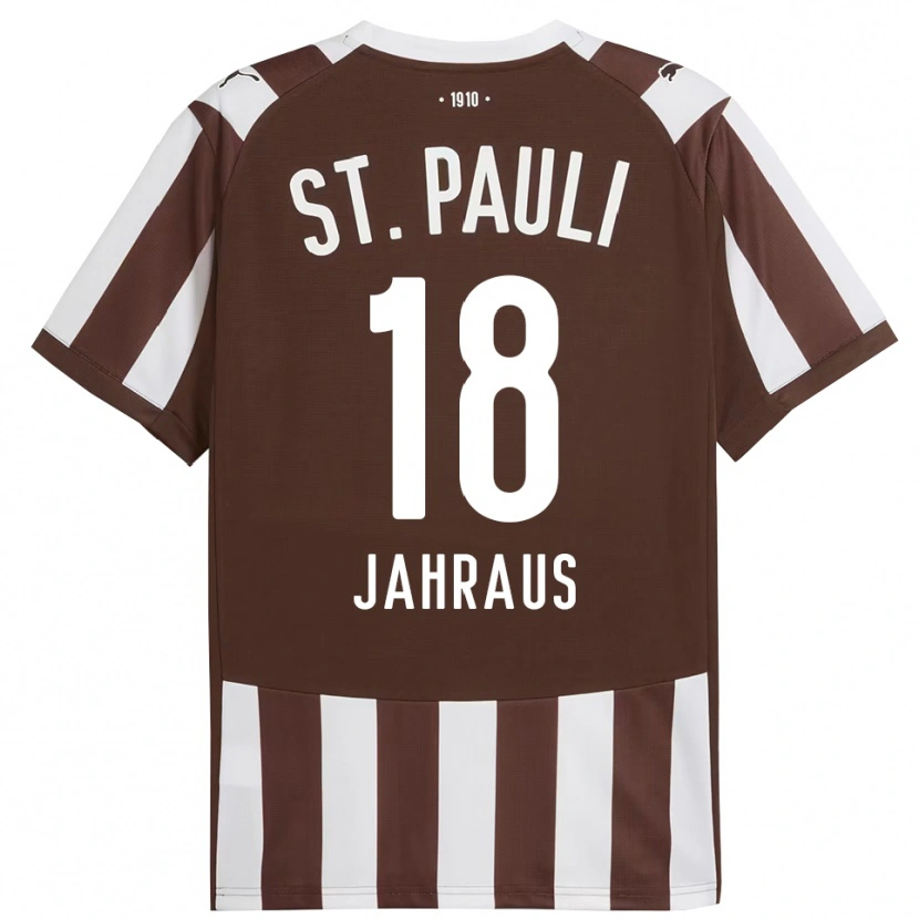 Danxen Homme Maillot Luis Jahraus #18 Café Blanc Tenues Domicile 2025/26 T-Shirt