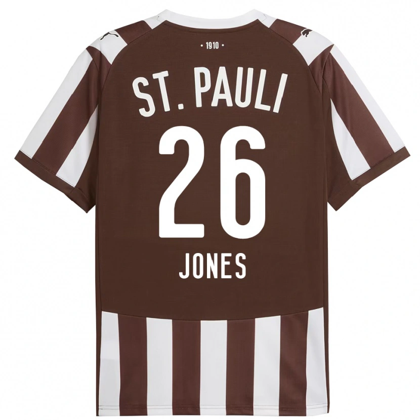Danxen Homme Maillot Ricky-Jade Jones #26 Café Blanc Tenues Domicile 2025/26 T-Shirt