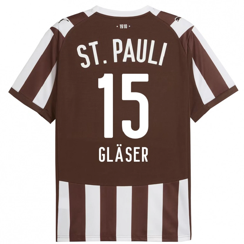 Danxen Homme Maillot Julian Gläser #15 Café Blanc Tenues Domicile 2025/26 T-Shirt