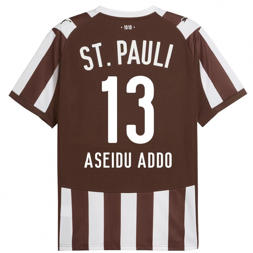 Danxen Homme Maillot Joel Aseidu Addo #13 Café Blanc Tenues Domicile 2025/26 T-Shirt