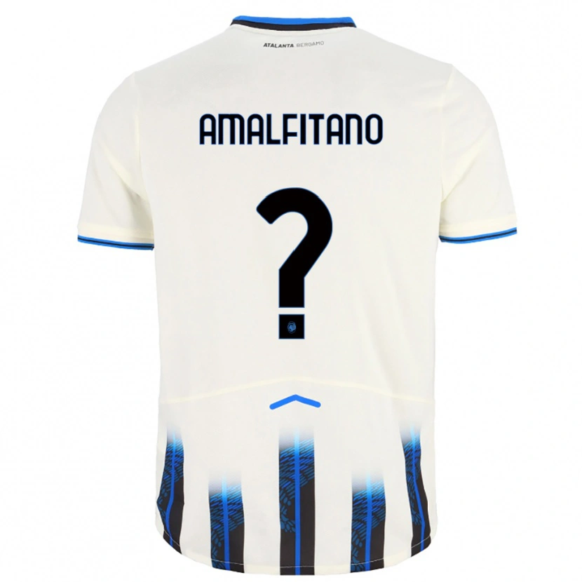 Danxen Homme Maillot Nicolò Amalfitano #0 Blanc Bleu Tenues Extérieur 2025/26 T-Shirt