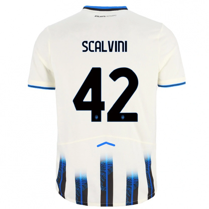 Danxen Homme Maillot Giorgio Scalvini #42 Blanc Bleu Tenues Extérieur 2025/26 T-Shirt