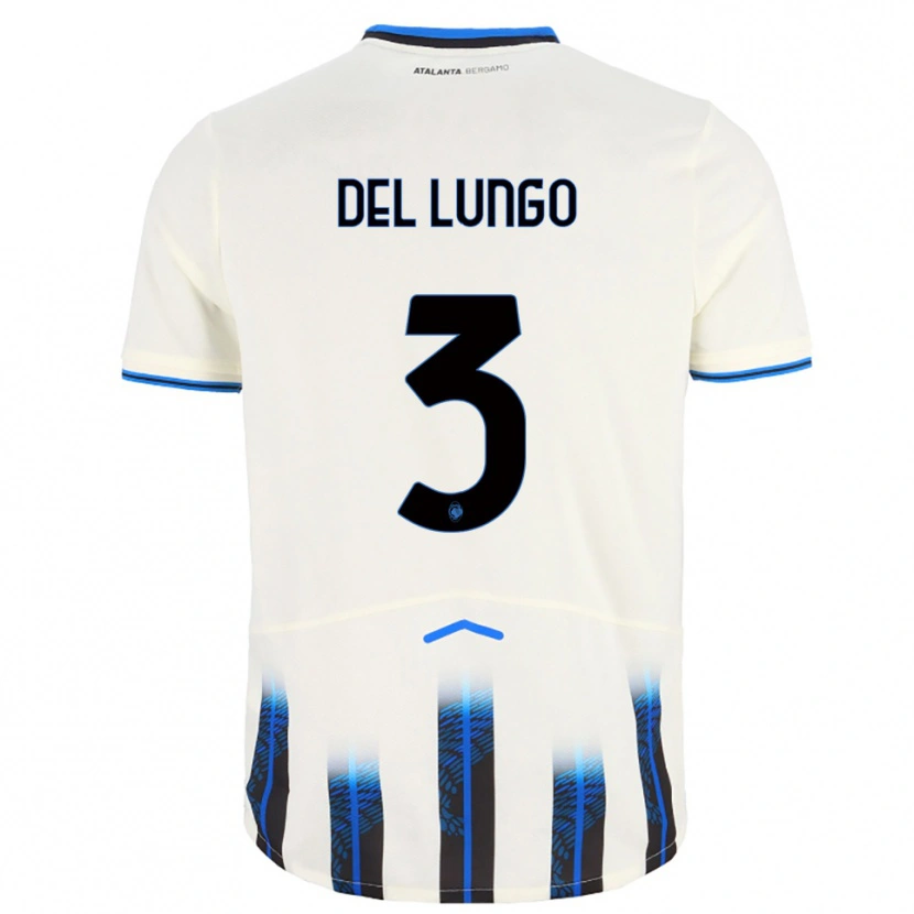 Danxen Homme Maillot Tommaso Del Lungo #3 Blanc Bleu Tenues Extérieur 2025/26 T-Shirt