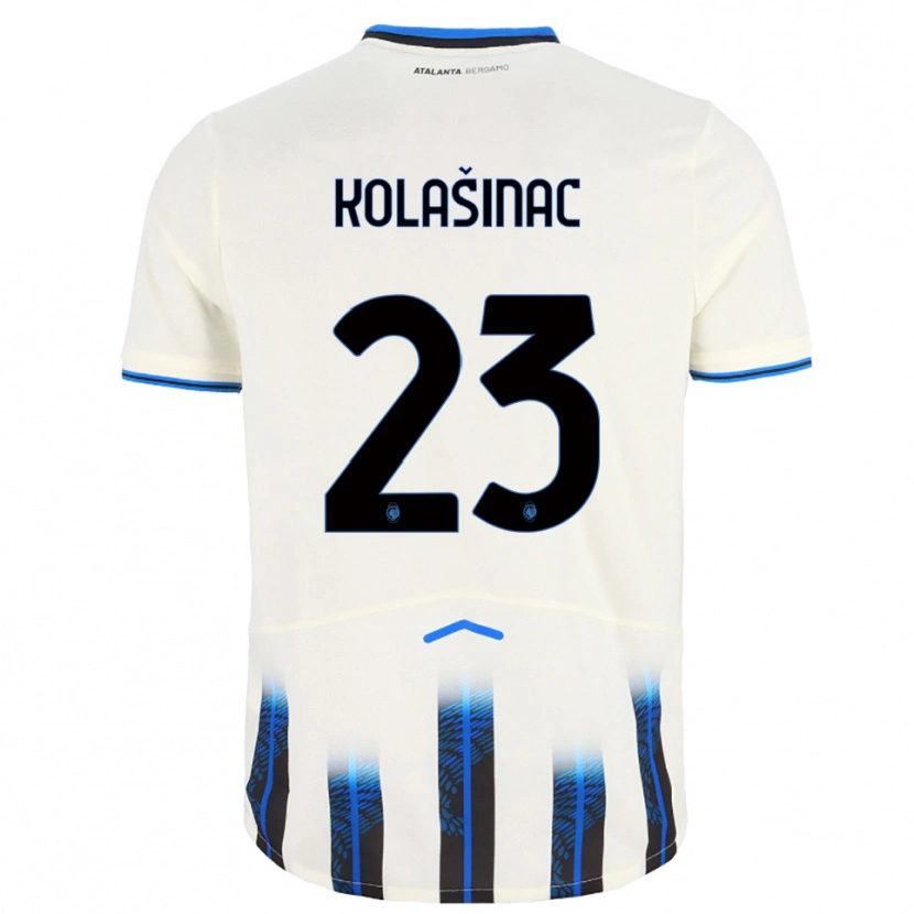 Danxen Homme Maillot Sead Kolasinac #23 Blanc Bleu Tenues Extérieur 2025/26 T-Shirt