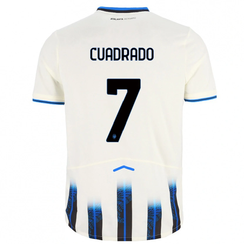 Danxen Homme Maillot Juan Cuadrado #7 Blanc Bleu Tenues Extérieur 2025/26 T-Shirt