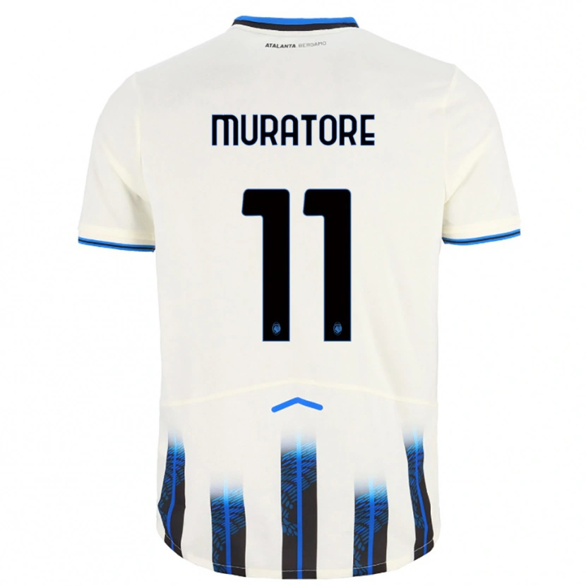 Danxen Homme Maillot Simone Muratore #11 Blanc Bleu Tenues Extérieur 2025/26 T-Shirt