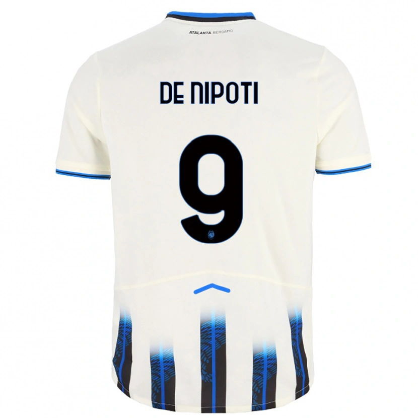 Danxen Homme Maillot Tommaso De Nipoti #9 Blanc Bleu Tenues Extérieur 2025/26 T-Shirt