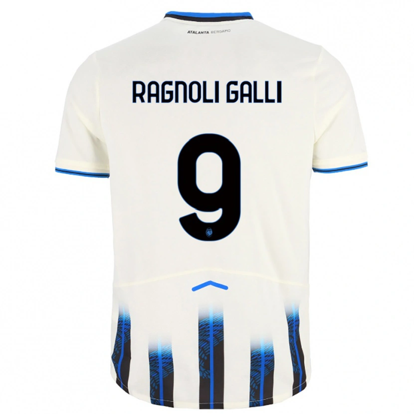 Danxen Homme Maillot Federico Ragnoli Galli #9 Blanc Bleu Tenues Extérieur 2025/26 T-Shirt