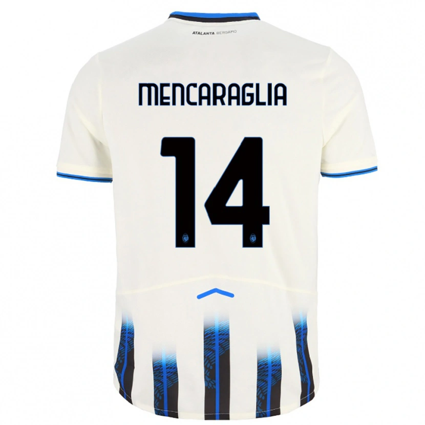Danxen Homme Maillot Filippo Mencaraglia #14 Blanc Bleu Tenues Extérieur 2025/26 T-Shirt