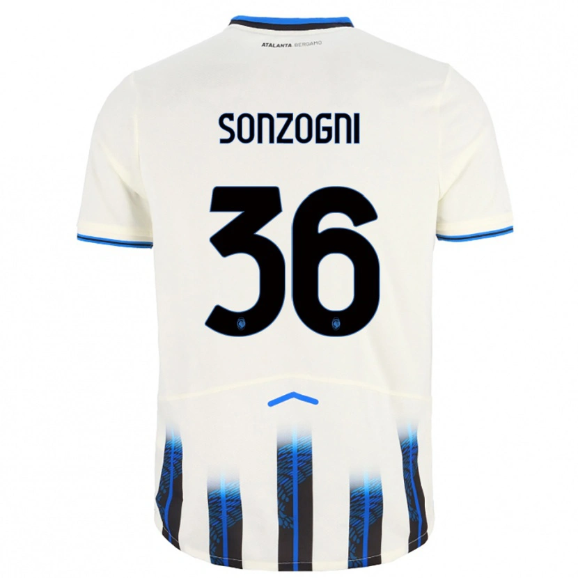Danxen Homme Maillot Mattia Sonzogni #36 Blanc Bleu Tenues Extérieur 2025/26 T-Shirt