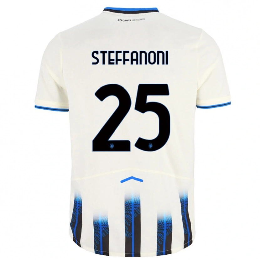 Danxen Homme Maillot Federico Steffanoni #25 Blanc Bleu Tenues Extérieur 2025/26 T-Shirt