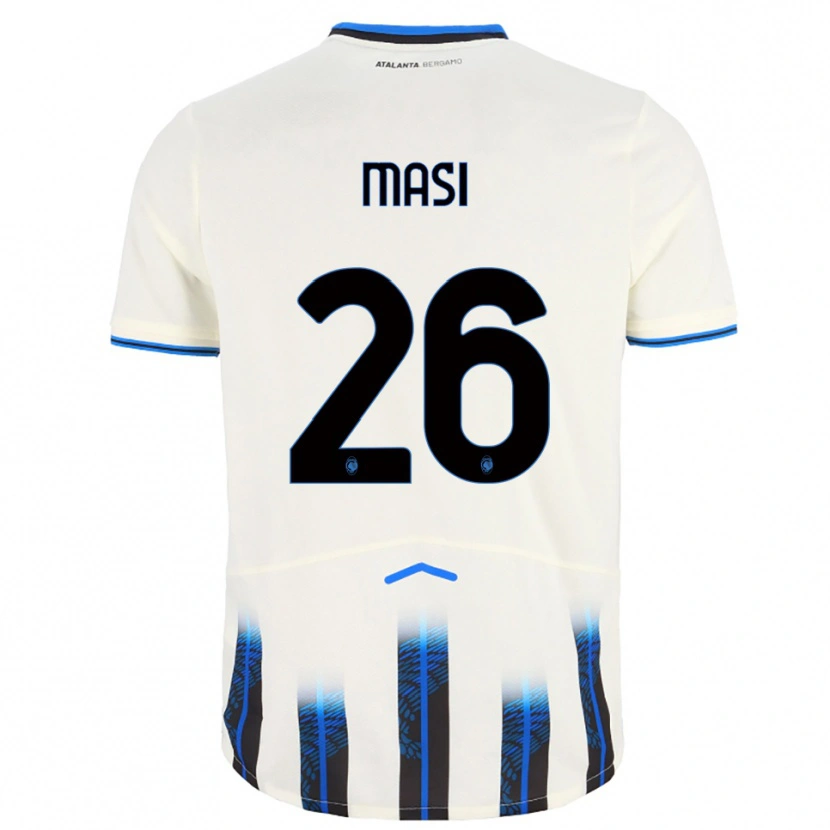 Danxen Homme Maillot Alberto Masi #26 Blanc Bleu Tenues Extérieur 2025/26 T-Shirt