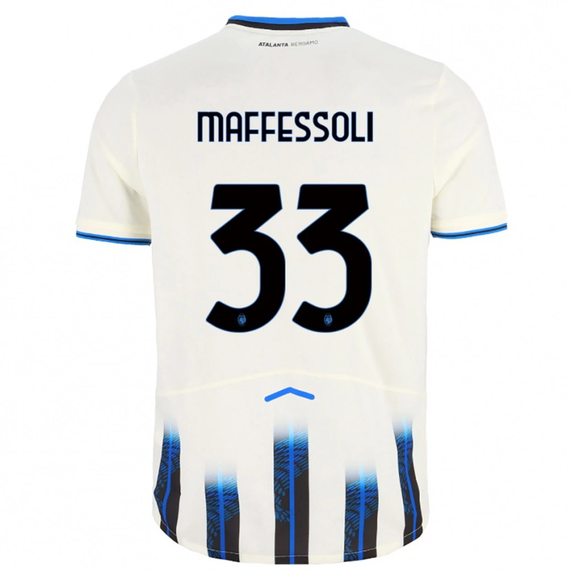 Danxen Homme Maillot Manuel Maffessoli #33 Blanc Bleu Tenues Extérieur 2025/26 T-Shirt