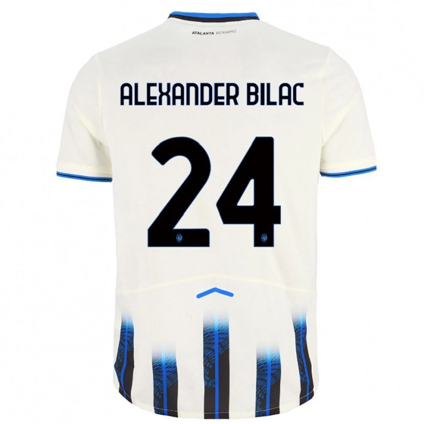 Danxen Homme Maillot Max Bilac #24 Blanc Bleu Tenues Extérieur 2025/26 T-Shirt