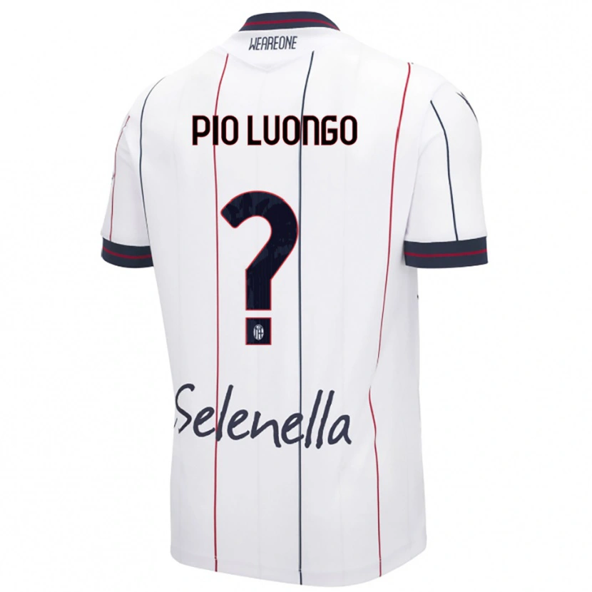 Danxen Homme Maillot Francesco Pio Luongo #0 Blanc Bleu Roi Tenues Extérieur 2025/26 T-Shirt