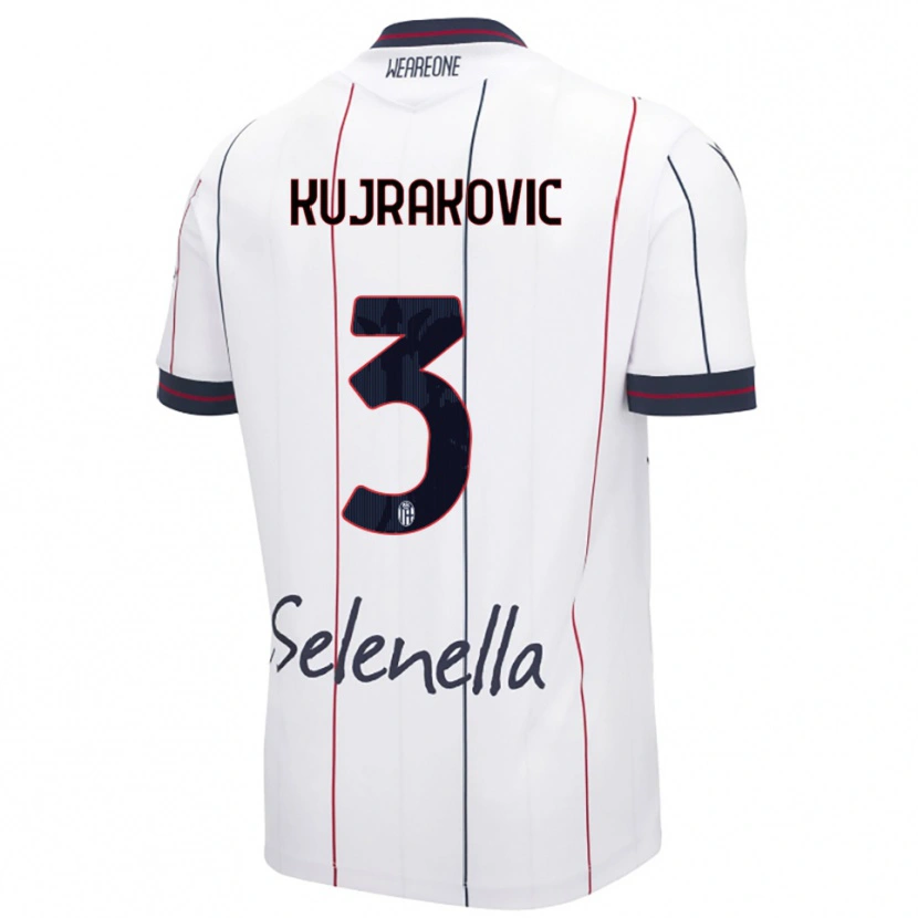 Danxen Homme Maillot Minel Kujrakovic #3 Blanc Bleu Roi Tenues Extérieur 2025/26 T-Shirt