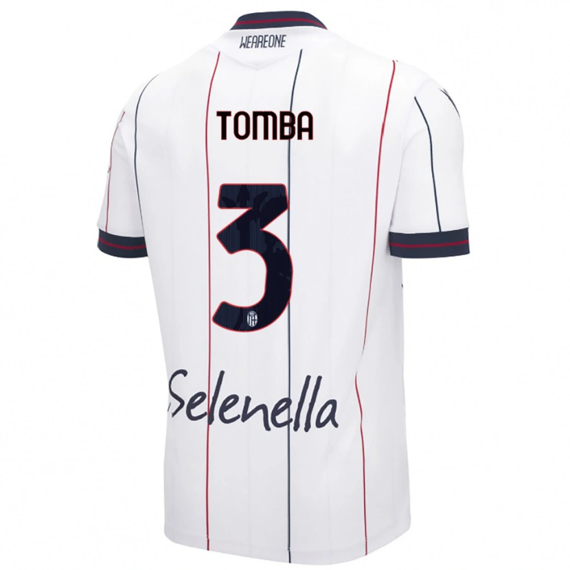 Danxen Homme Maillot Davide Tomba #3 Blanc Bleu Roi Tenues Extérieur 2025/26 T-Shirt