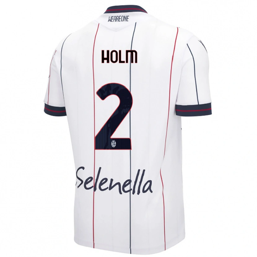 Danxen Homme Maillot Emil Holm #2 Blanc Bleu Roi Tenues Extérieur 2025/26 T-Shirt
