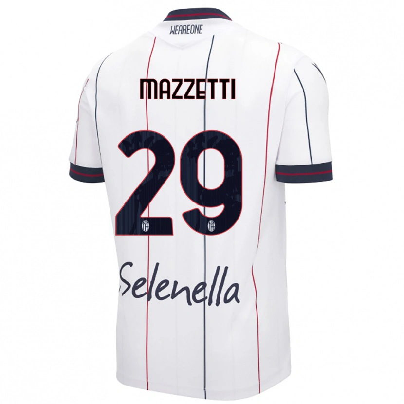 Danxen Homme Maillot Gabriele Mazzetti #29 Blanc Bleu Roi Tenues Extérieur 2025/26 T-Shirt