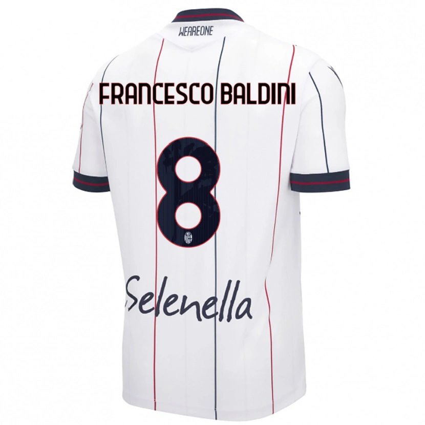 Danxen Homme Maillot Giovanni Francesco Baldini #8 Blanc Bleu Roi Tenues Extérieur 2025/26 T-Shirt