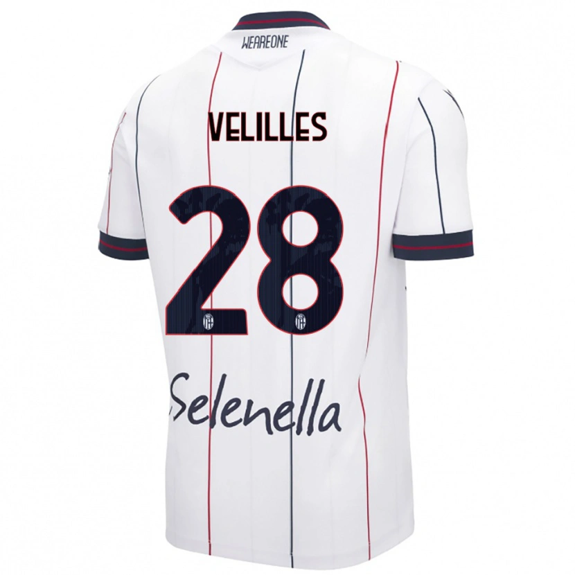 Danxen Homme Maillot Aarón Velilles #28 Blanc Bleu Roi Tenues Extérieur 2025/26 T-Shirt