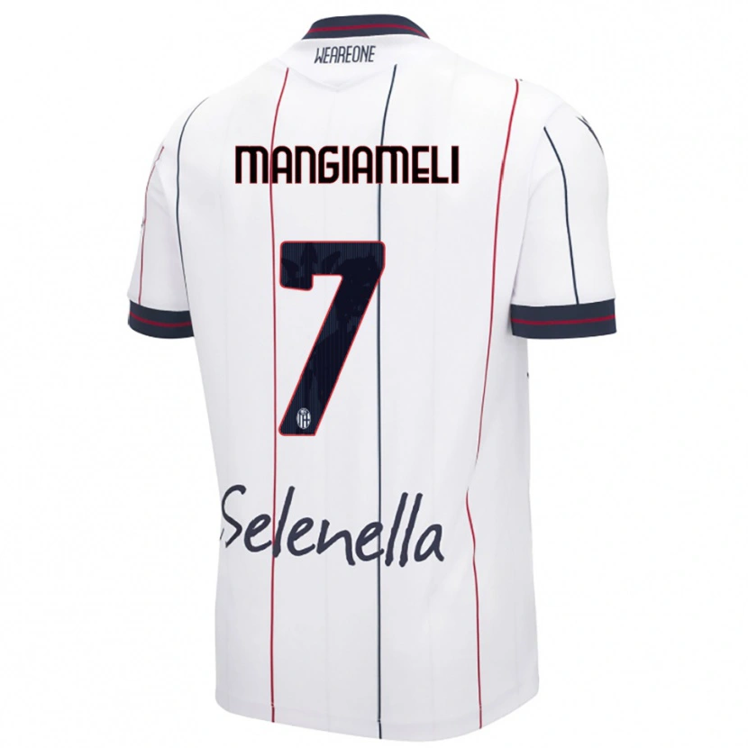 Danxen Homme Maillot Federico Mangiameli #7 Blanc Bleu Roi Tenues Extérieur 2025/26 T-Shirt