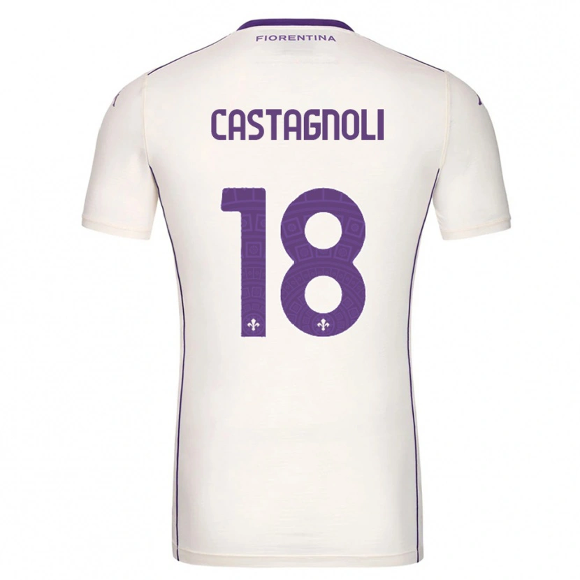 Danxen Homme Maillot Filippo Castagnoli #18 Blanc Violet Rouge Tenues Extérieur 2025/26 T-Shirt