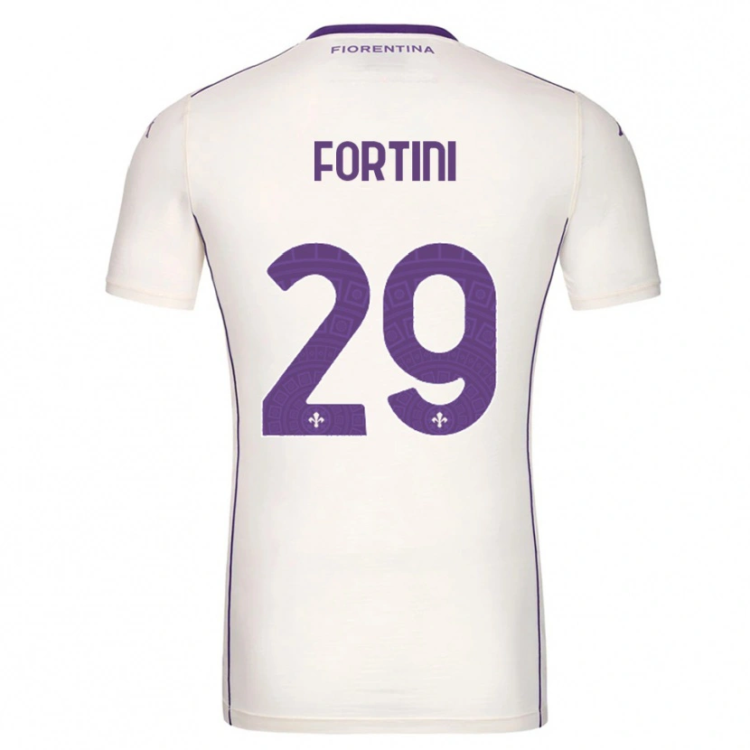 Danxen Homme Maillot Niccolò Fortini #29 Blanc Violet Rouge Tenues Extérieur 2025/26 T-Shirt