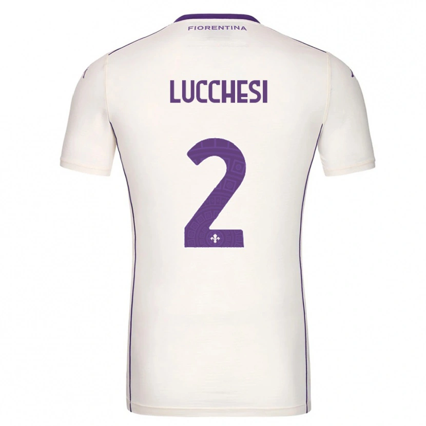 Danxen Homme Maillot Andrea Lucchesi #2 Blanc Violet Rouge Tenues Extérieur 2025/26 T-Shirt