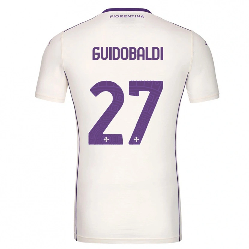 Danxen Homme Maillot Filippo Guidobaldi #27 Blanc Violet Rouge Tenues Extérieur 2025/26 T-Shirt