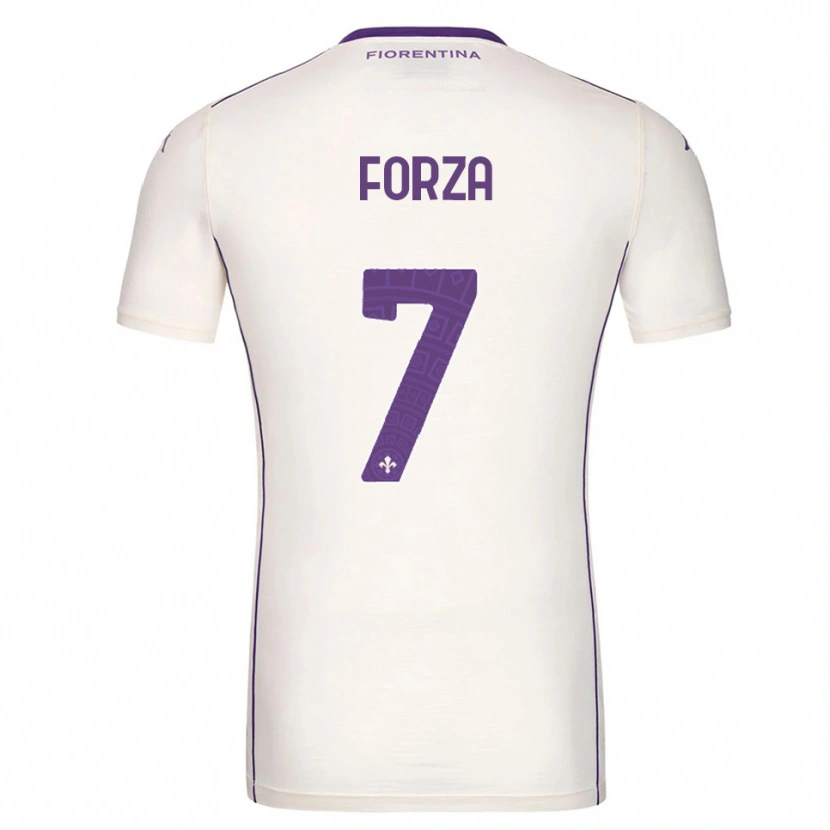 Danxen Homme Maillot Francesco Forza #7 Blanc Violet Rouge Tenues Extérieur 2025/26 T-Shirt