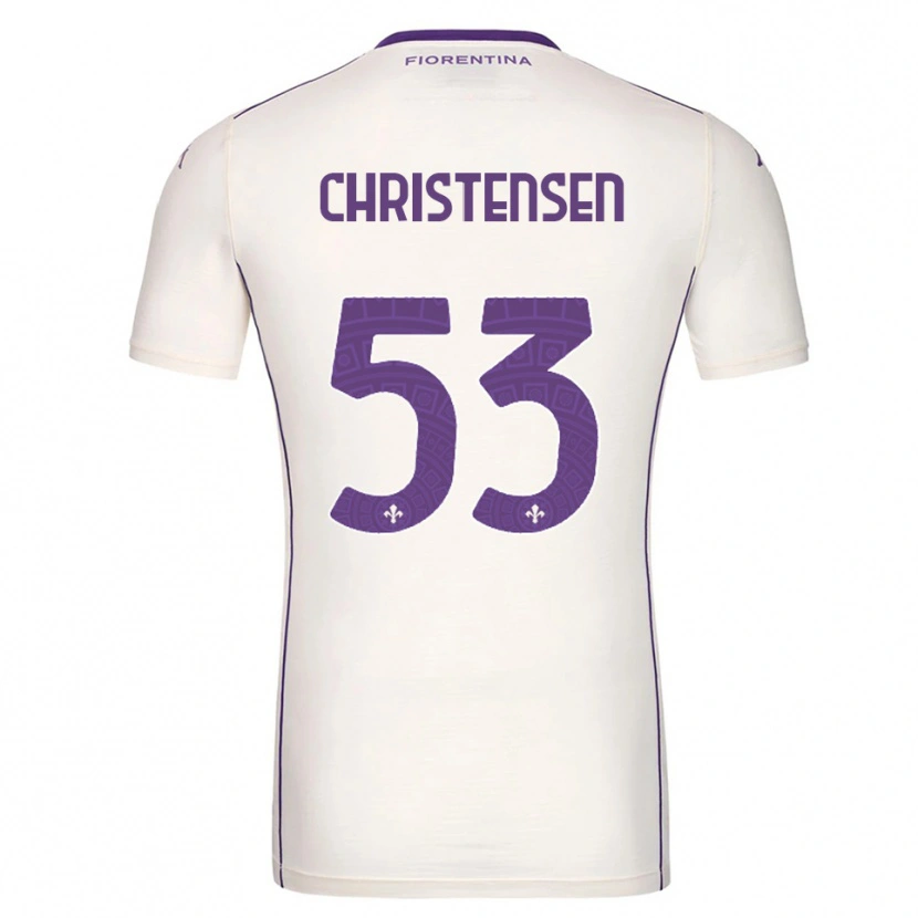 Danxen Homme Maillot Oliver Christensen #53 Blanc Violet Rouge Tenues Extérieur 2025/26 T-Shirt