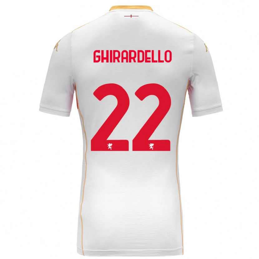 Danxen Homme Maillot Tommaso Ghirardello #22 Blanc Rouge Tenues Extérieur 2025/26 T-Shirt