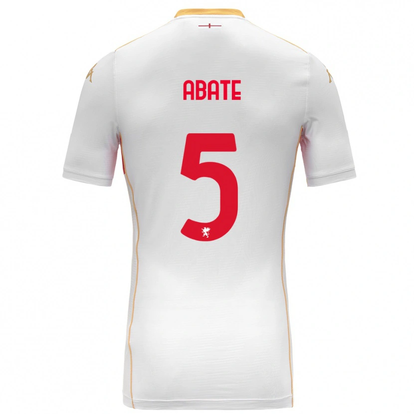 Danxen Homme Maillot Giada Abate #5 Blanc Rouge Tenues Extérieur 2025/26 T-Shirt