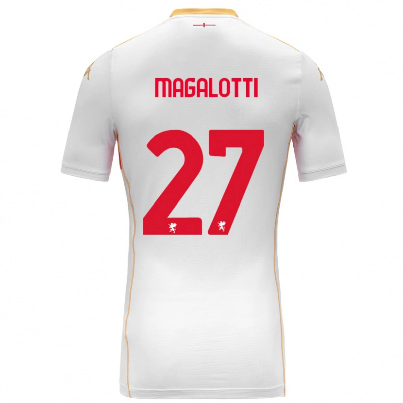 Danxen Homme Maillot Gabriele Magalotti #27 Blanc Rouge Tenues Extérieur 2025/26 T-Shirt