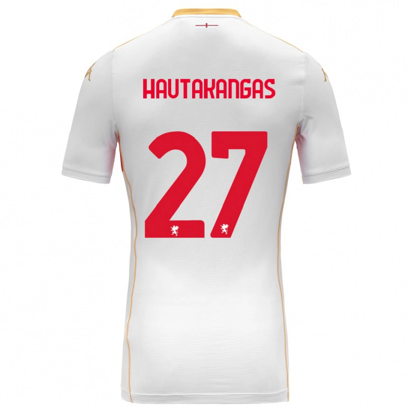 Danxen Homme Maillot Pietu Hautakangas #27 Blanc Rouge Tenues Extérieur 2025/26 T-Shirt