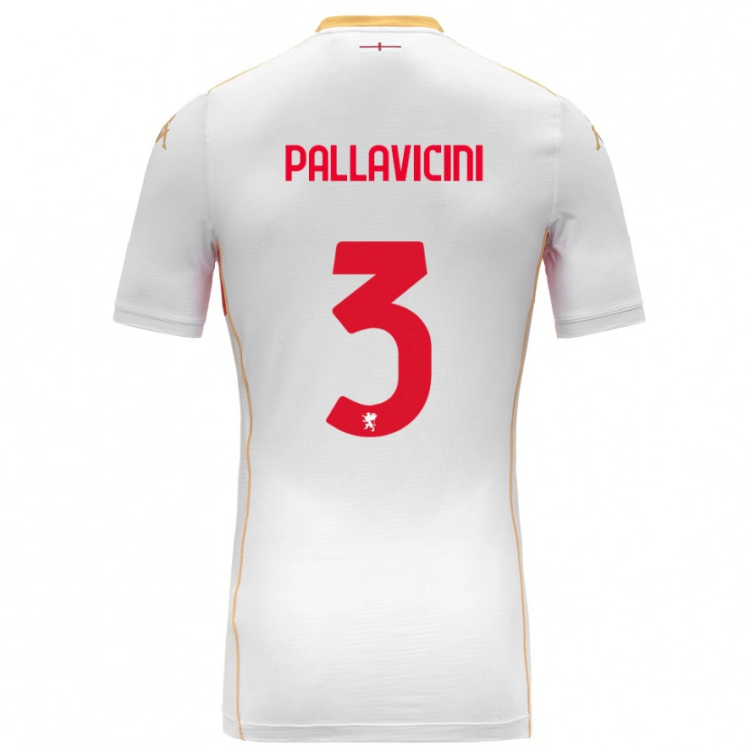Danxen Homme Maillot Matteo Pallavicini #3 Blanc Rouge Tenues Extérieur 2025/26 T-Shirt