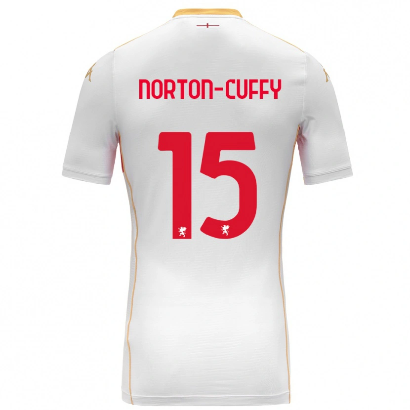 Danxen Homme Maillot Brooke Norton-Cuffy #15 Blanc Rouge Tenues Extérieur 2025/26 T-Shirt