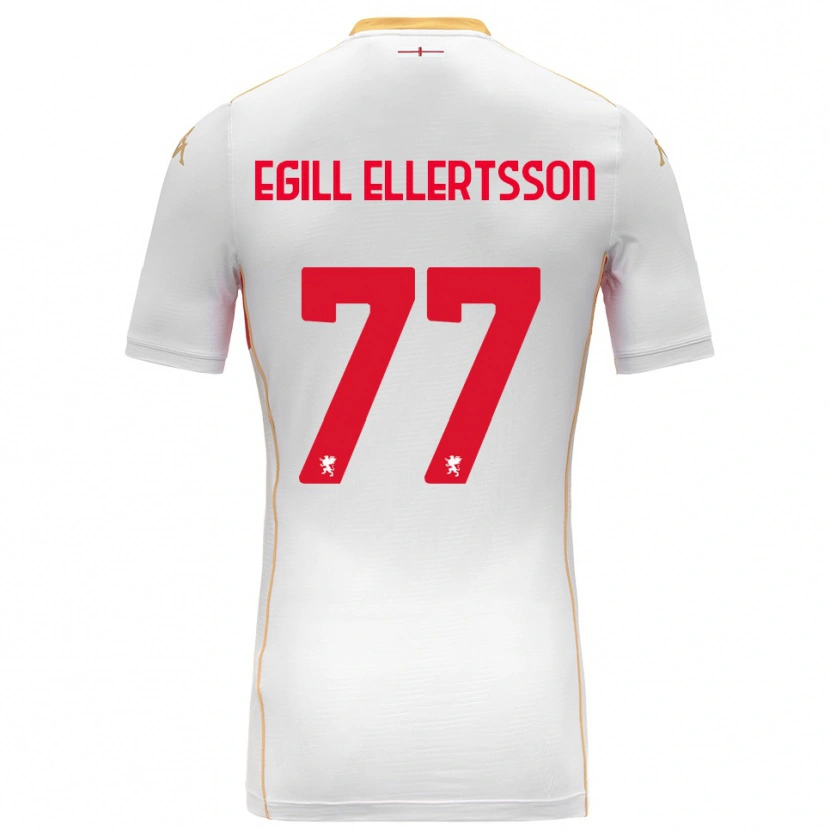 Danxen Homme Maillot Mikael Egill Ellertsson #77 Blanc Rouge Tenues Extérieur 2025/26 T-Shirt