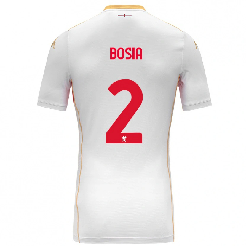 Danxen Homme Maillot Davide Bosia #2 Blanc Rouge Tenues Extérieur 2025/26 T-Shirt