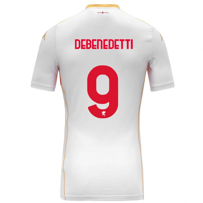 Danxen Homme Maillot Alessandro Debenedetti #9 Blanc Rouge Tenues Extérieur 2025/26 T-Shirt