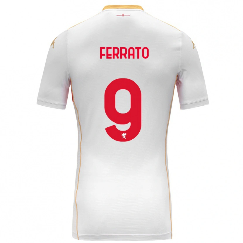 Danxen Homme Maillot Claudia Ferrato #9 Blanc Rouge Tenues Extérieur 2025/26 T-Shirt