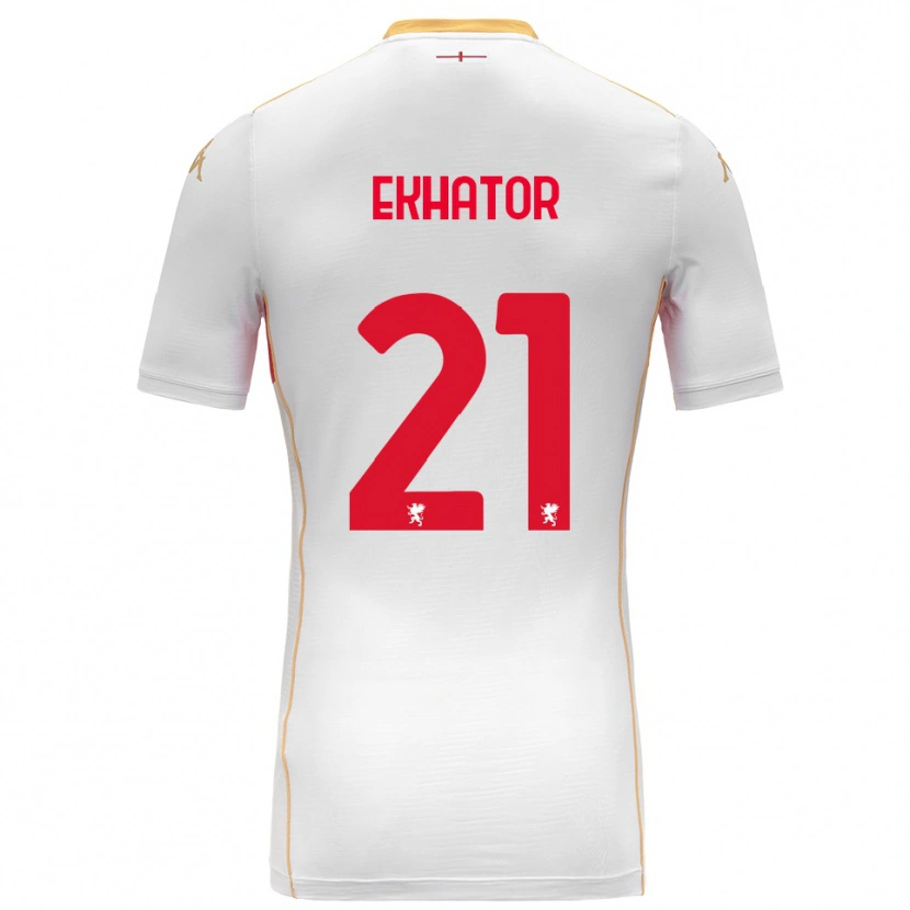 Danxen Homme Maillot Jeff Ekhator #21 Blanc Rouge Tenues Extérieur 2025/26 T-Shirt