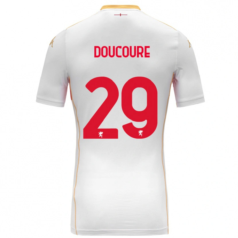 Danxen Homme Maillot Mamedi Doucouré #29 Blanc Rouge Tenues Extérieur 2025/26 T-Shirt