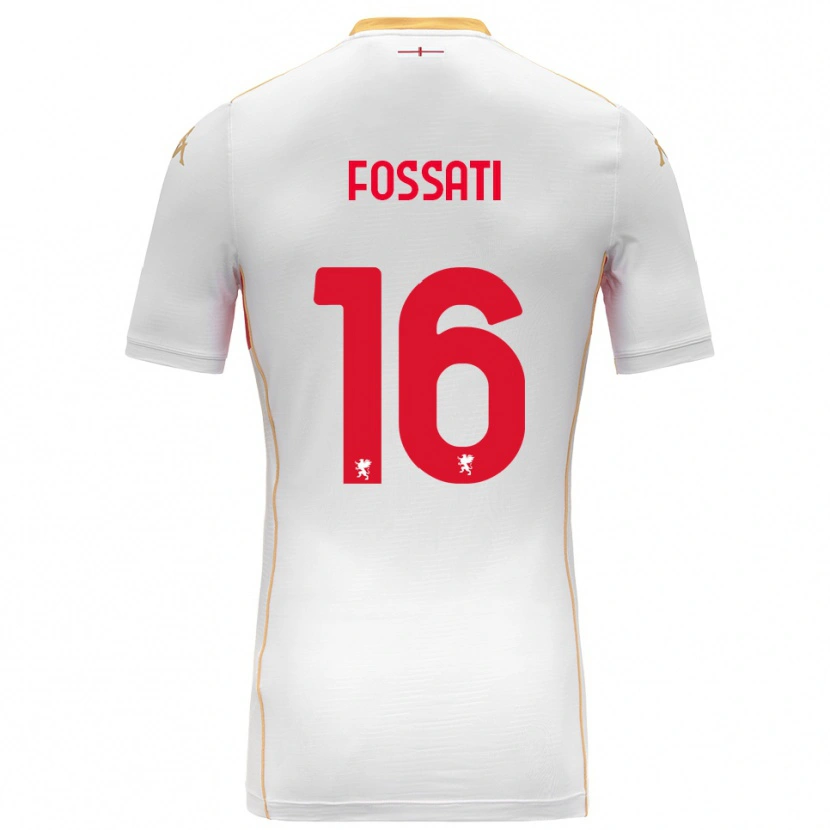 Danxen Homme Maillot Daniel Fossati #16 Blanc Rouge Tenues Extérieur 2025/26 T-Shirt