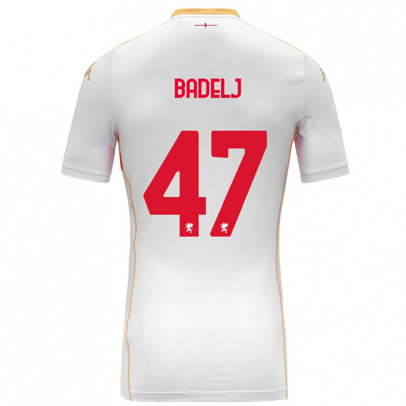 Danxen Homme Maillot Milan Badelj #47 Blanc Rouge Tenues Extérieur 2025/26 T-Shirt
