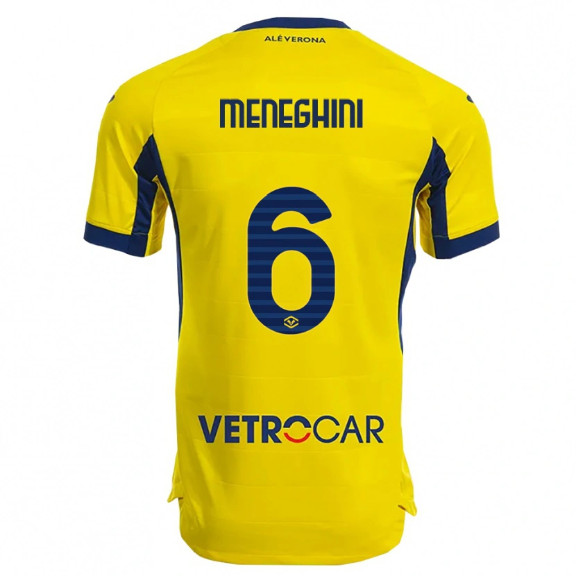 Danxen Homme Maillot Sofia Meneghini #6 Jaune Marine Tenues Extérieur 2025/26 T-Shirt