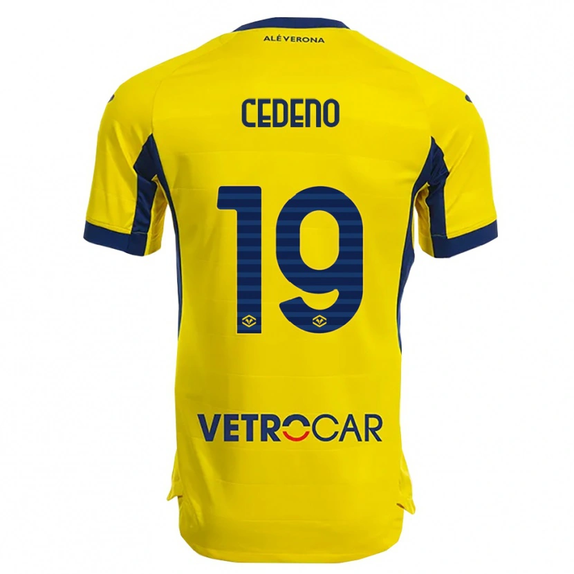 Danxen Homme Maillot Lineth Cedeno #19 Jaune Marine Tenues Extérieur 2025/26 T-Shirt