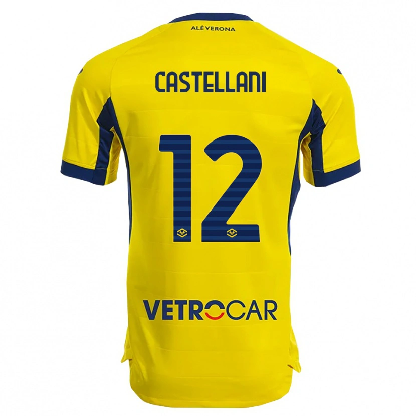 Danxen Homme Maillot Zeno Castellani #12 Jaune Marine Tenues Extérieur 2025/26 T-Shirt